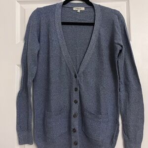 Blue Button-Up Cardigan